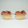 Love on Edge Rimless Heart Sunglasses - Shadeitude