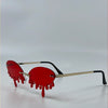 Drip Rimless Oval Slim Sunglasses - Shadeitude